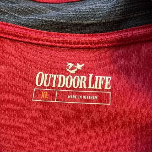 XL Outdoor Life Red-Gray 1/4 Zip Light Weight Top - Picture 2 of 7